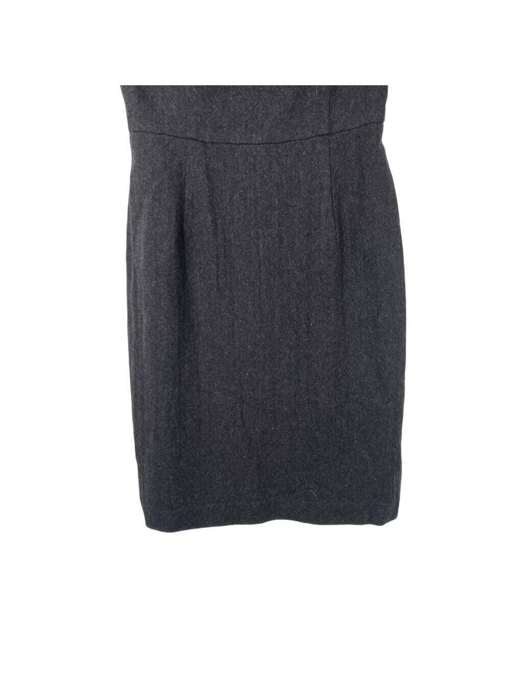 Anthropologie PIM + LARKIN Grey Wool Dress Small Fit and Flare Cap Sleeve MIDI - Picture 4 of 16